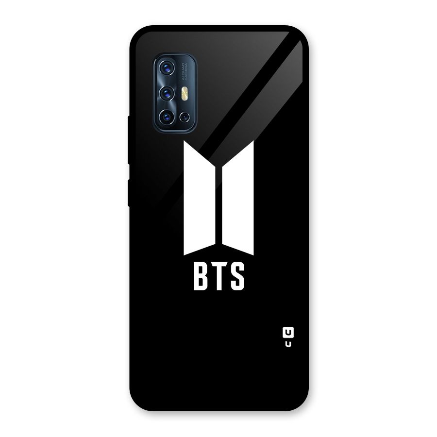 BTS Logo Black Glass Back Case for Vivo V17
