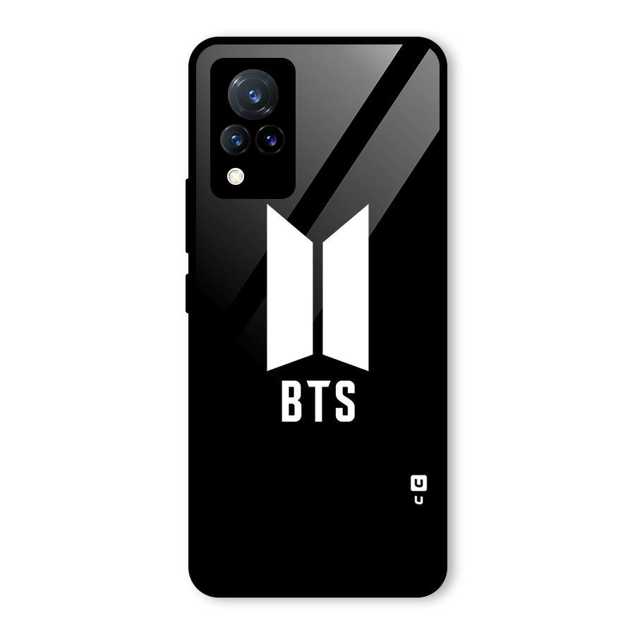 BTS Logo Black Glass Back Case for Vivo V21 5G