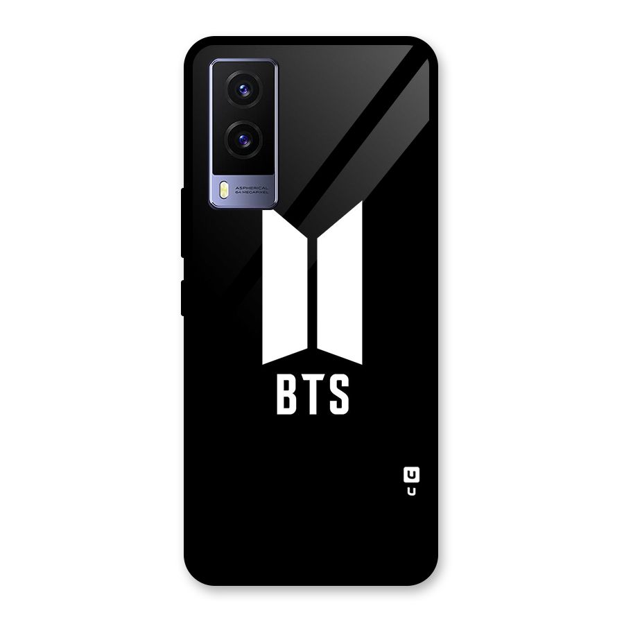 BTS Logo Black Glass Back Case for Vivo V21e 5G