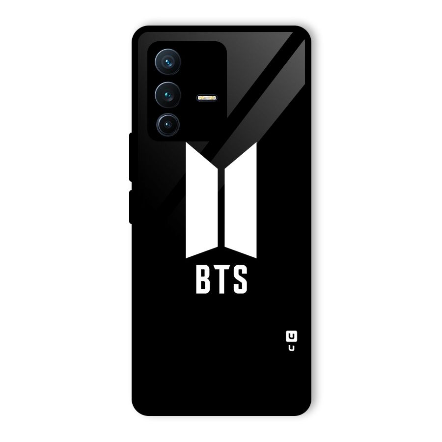 BTS Logo Black Glass Back Case for Vivo V23 Pro