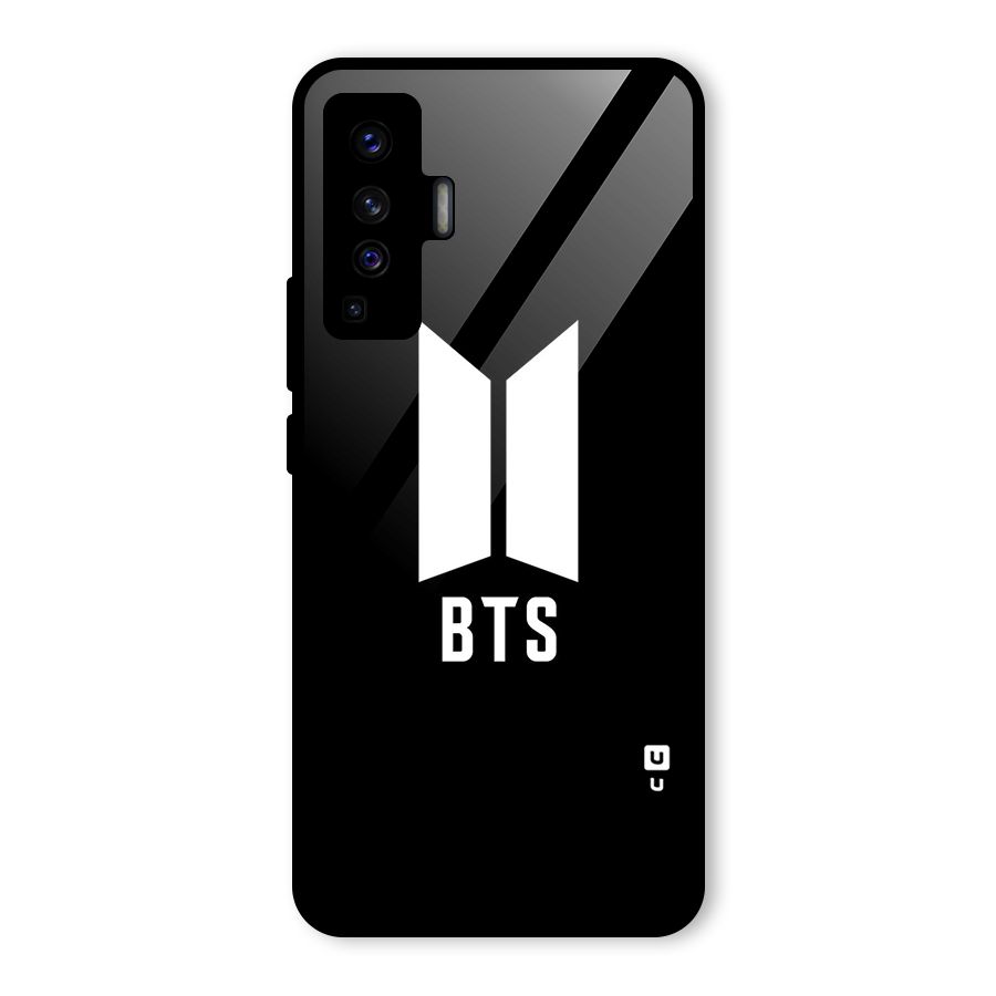 BTS Logo Black Glass Back Case for Vivo X50