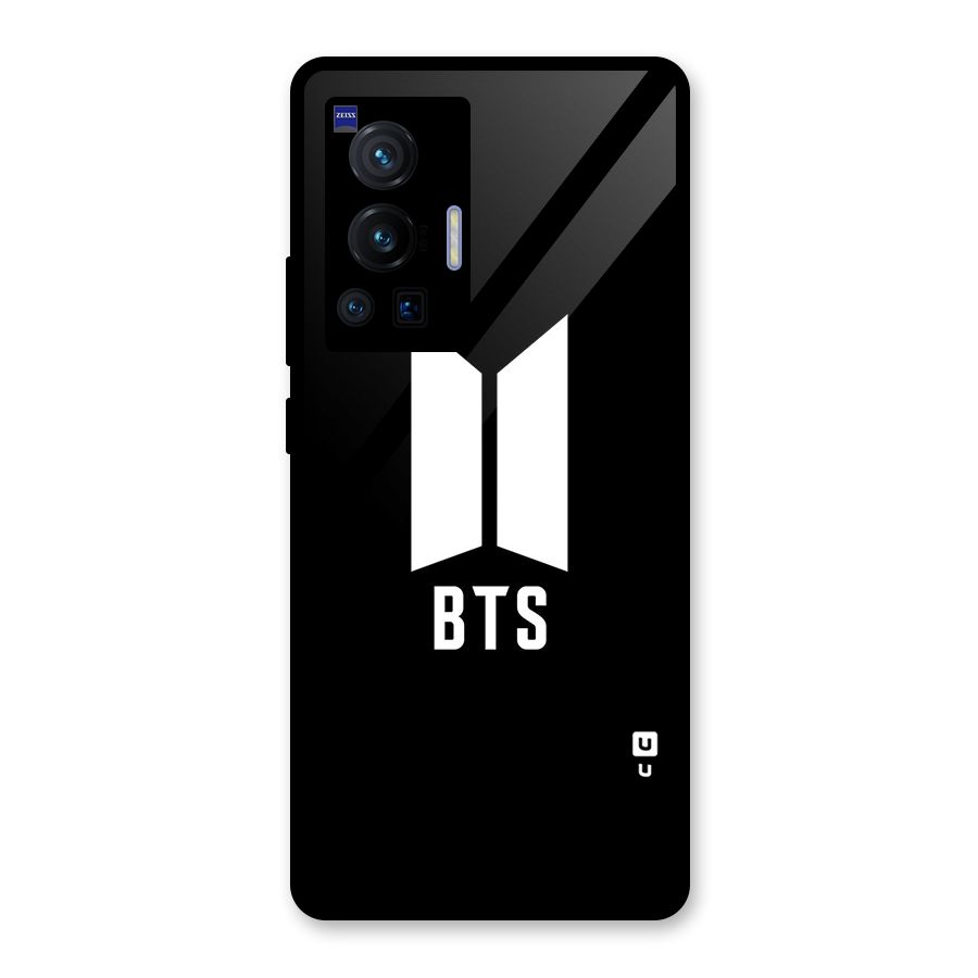 BTS Logo Black Glass Back Case for Vivo X70 Pro