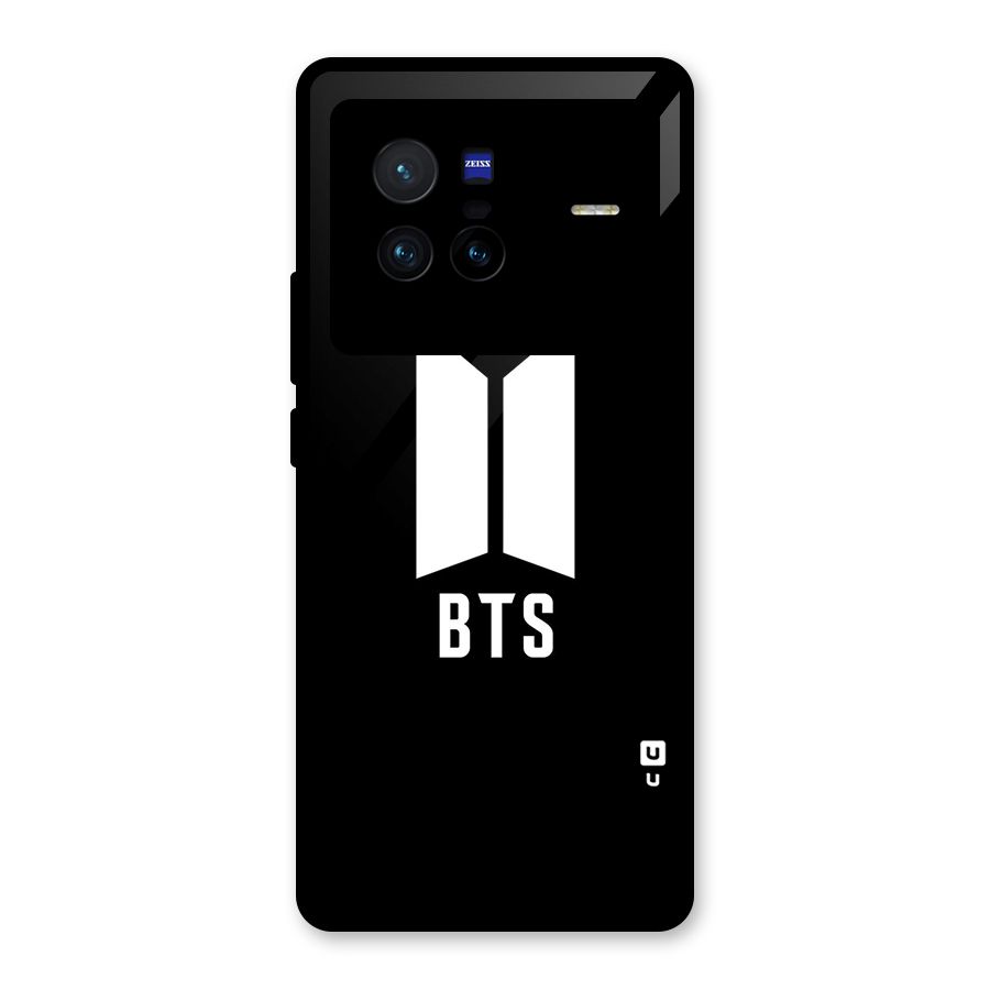 BTS Logo Black Glass Back Case for Vivo X80