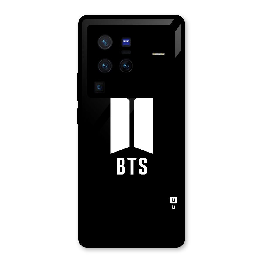 BTS Logo Black Glass Back Case for Vivo X80 Pro