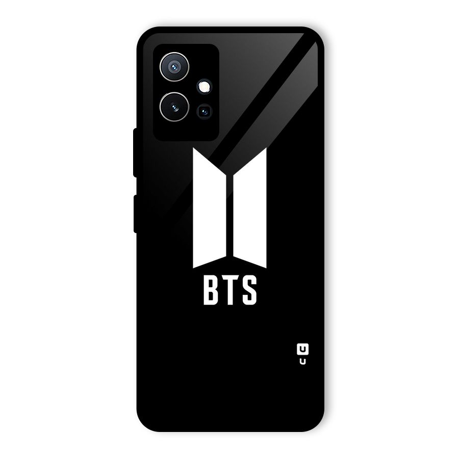 BTS Logo Black Glass Back Case for Vivo Y75 5G
