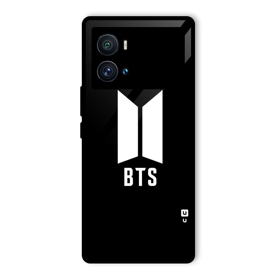 BTS Logo Black Glass Back Case for Vivo iQOO 9 Pro
