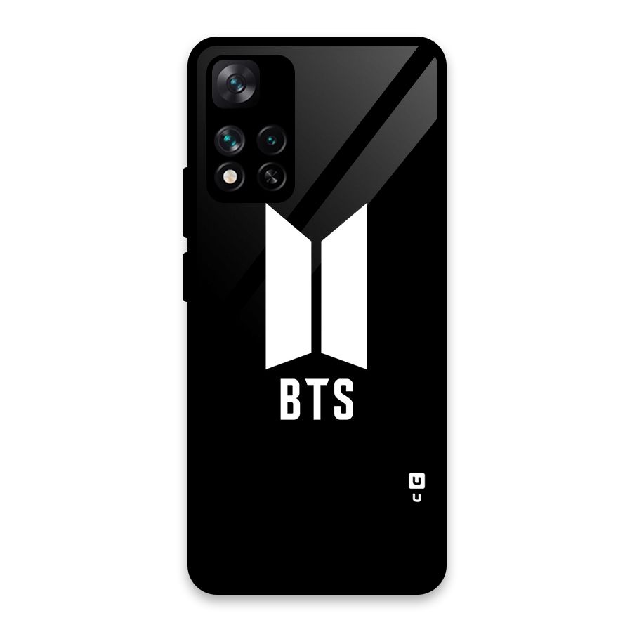 BTS Logo Black Glass Back Case for Xiaomi 11i HyperCharge 5G