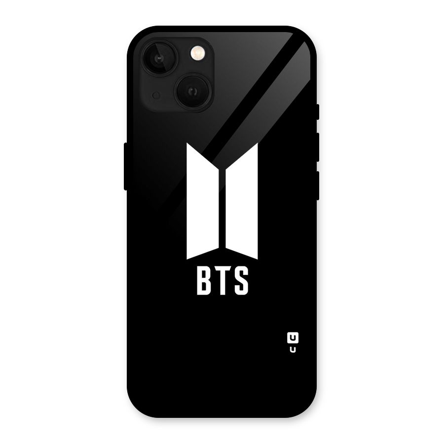 BTS Logo Black Glass Back Case for iPhone 13