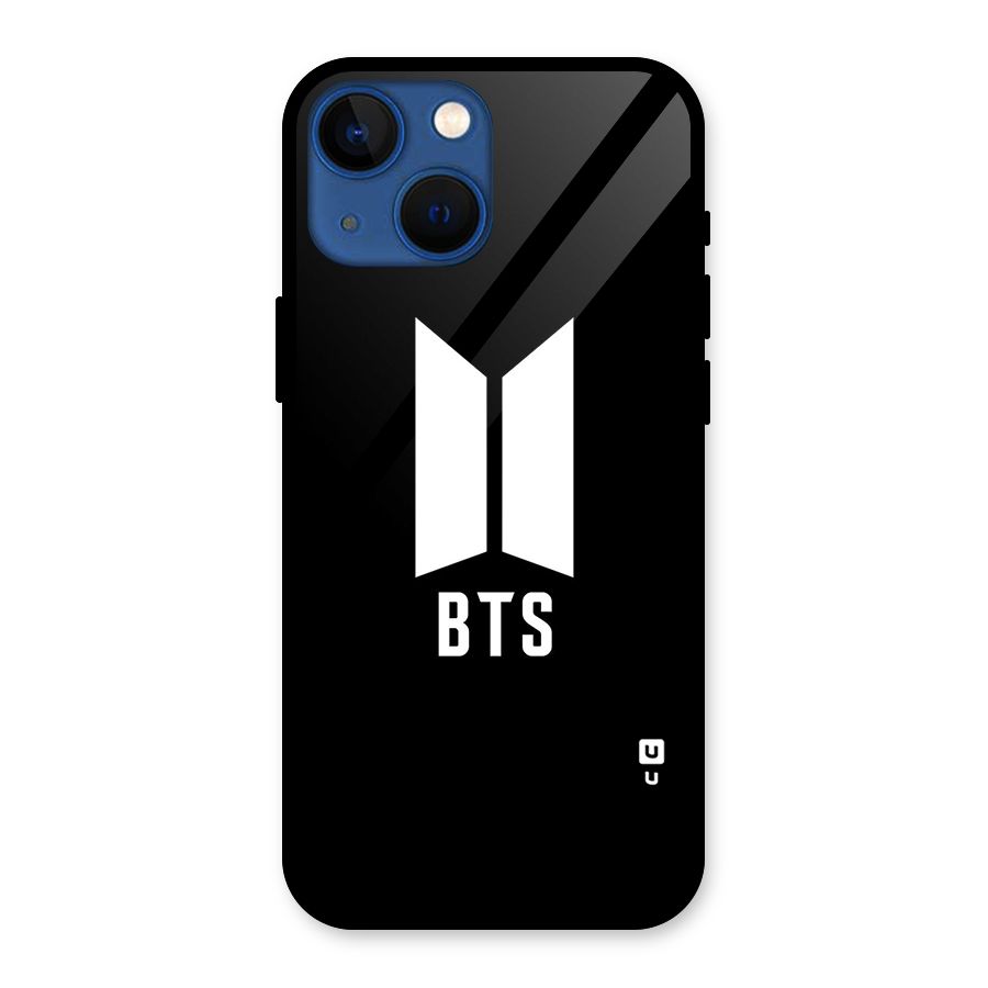 BTS Logo Black Glass Back Case for iPhone 13 Mini
