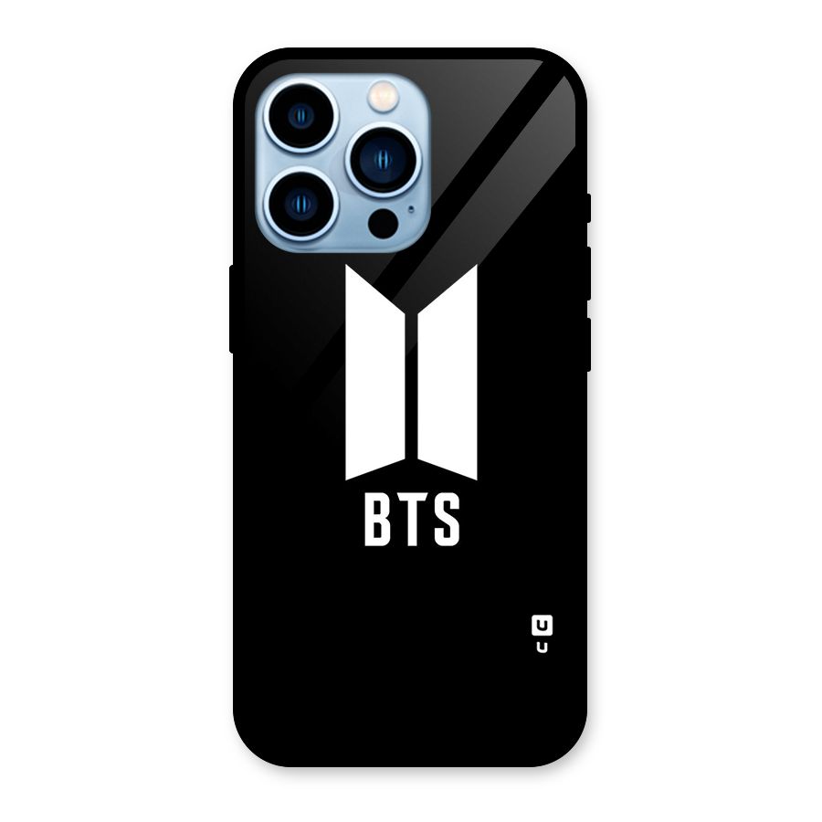 BTS Logo Black Glass Back Case for iPhone 13 Pro