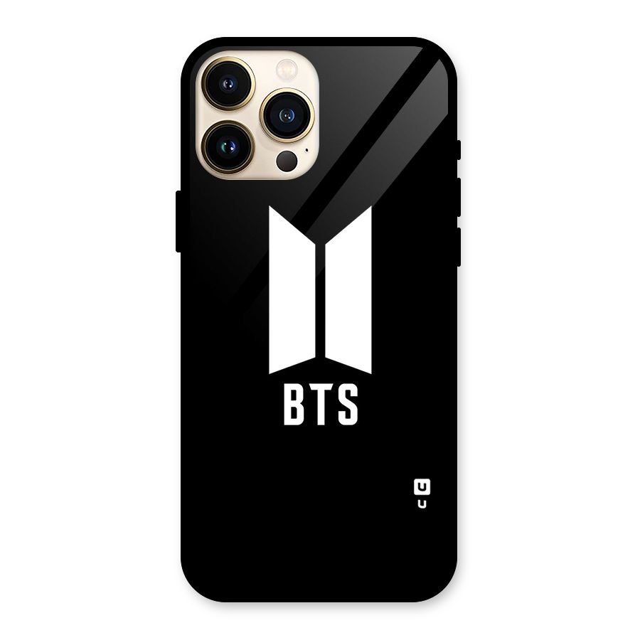 BTS Logo Black Glass Back Case for iPhone 13 Pro Max