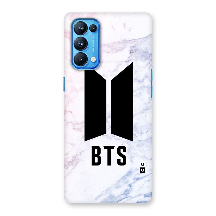 BTS Logo Marble Print Back Case for Oppo Reno5 Pro 5G