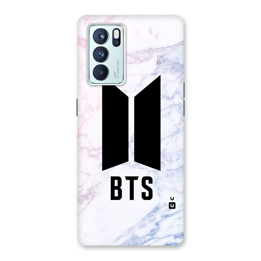BTS Logo Marble Print Back Case for Oppo Reno6 Pro 5G