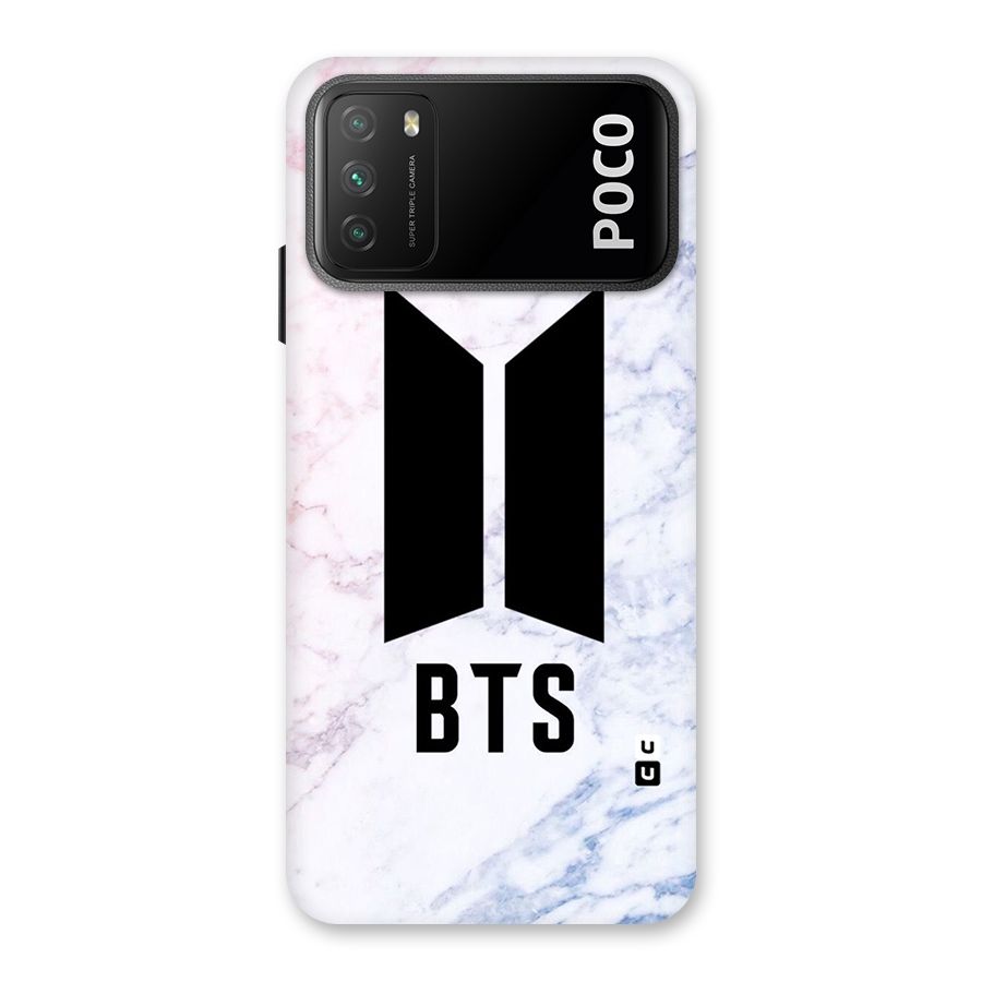 BTS Logo Marble Print Back Case for Poco M3