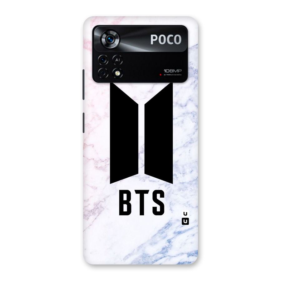 BTS Logo Marble Print Back Case for Poco X4 Pro 5G