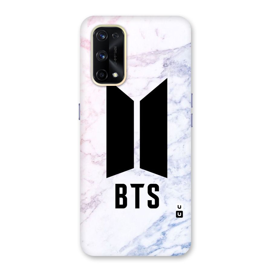 BTS Logo Marble Print Glass Back Case for Realme X7 Pro