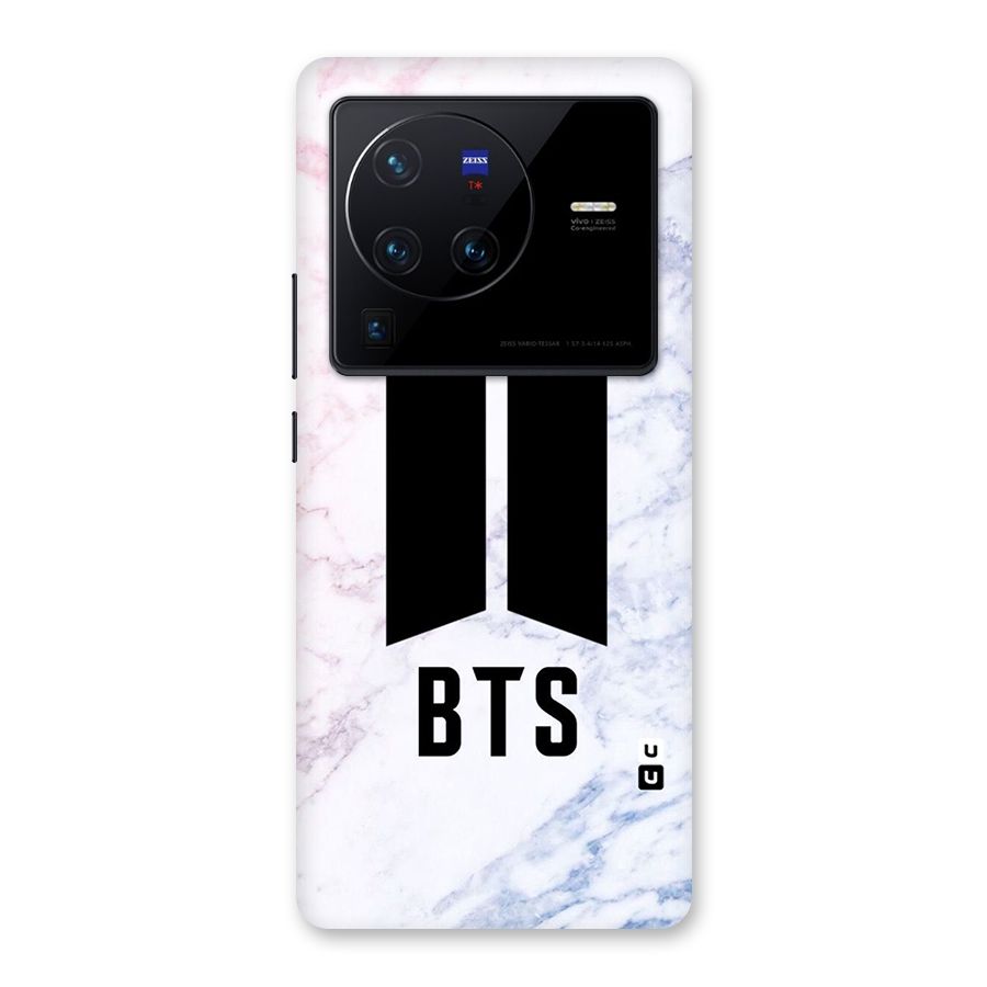 BTS Logo Marble Print Back Case for Vivo X80 Pro