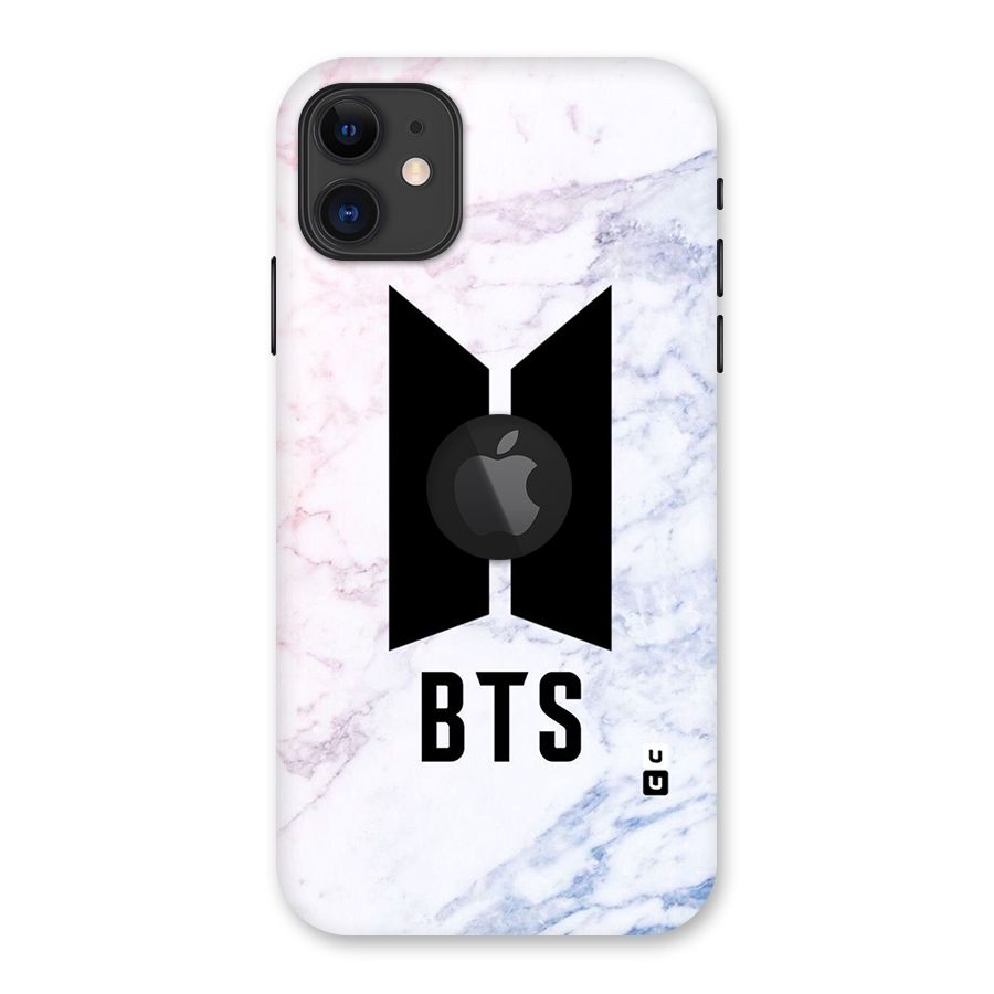 BTS Logo Marble Print Back Case for iPhone 11 Logo Cut