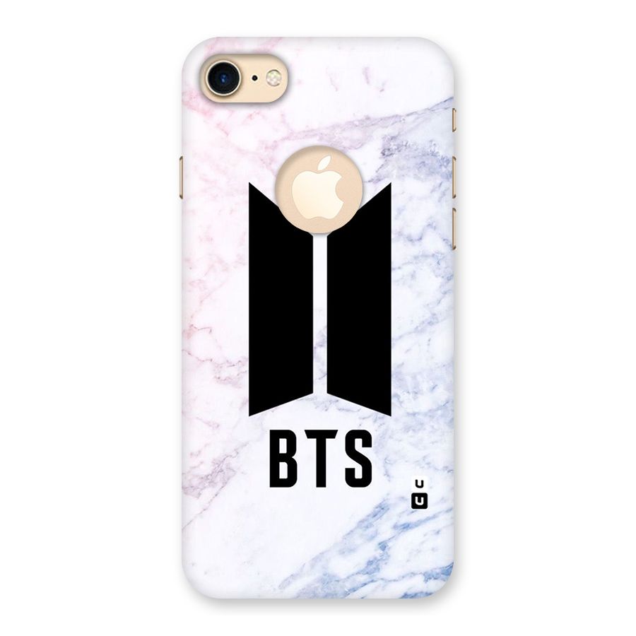 BTS Logo Marble Print Back Case for iPhone 7 Logo Cut