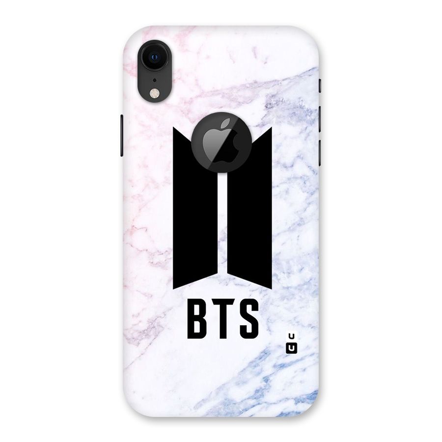 BTS Logo Marble Print Back Case for iPhone XR Logo Cut