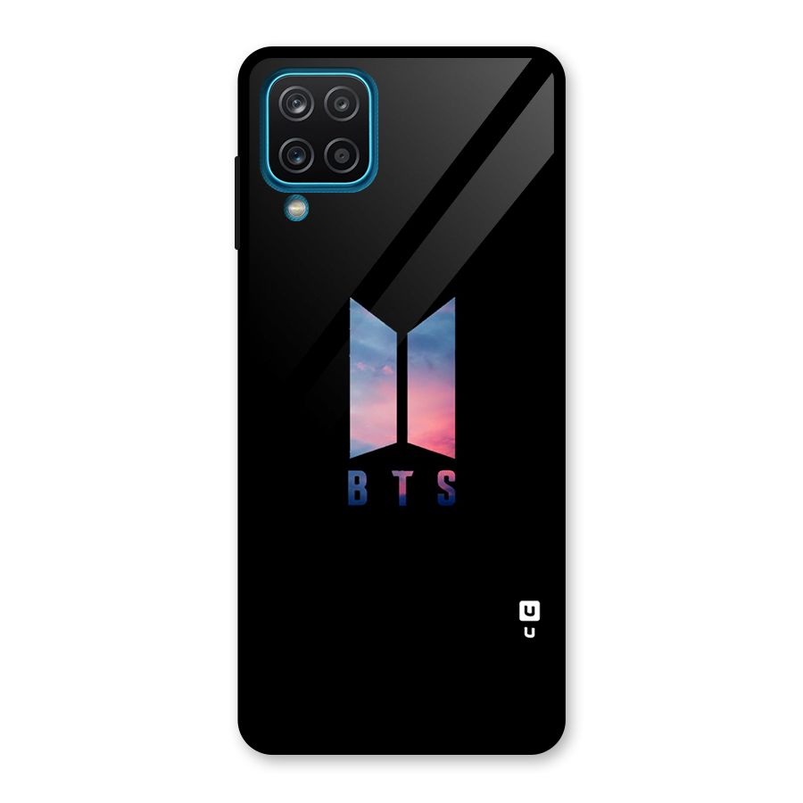 BTS Logo Sky Glass Back Case for Galaxy A12