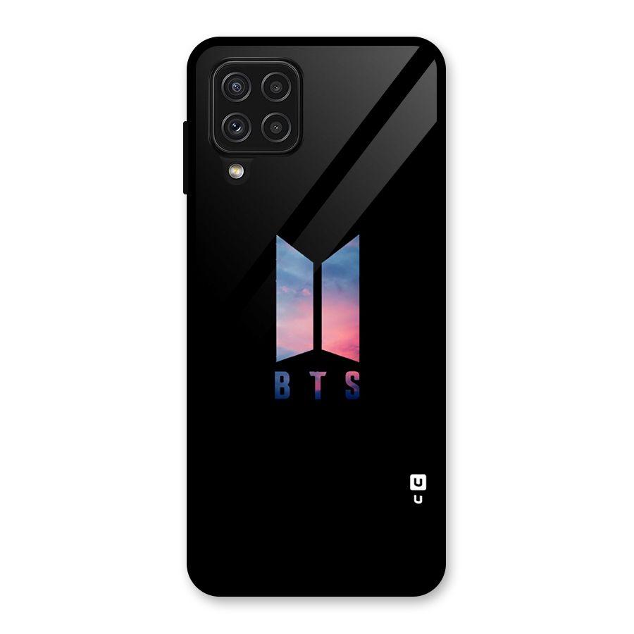 BTS Logo Sky Glass Back Case for Galaxy A22 4G
