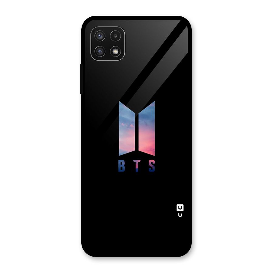 BTS Logo Sky Glass Back Case for Galaxy A22 5G