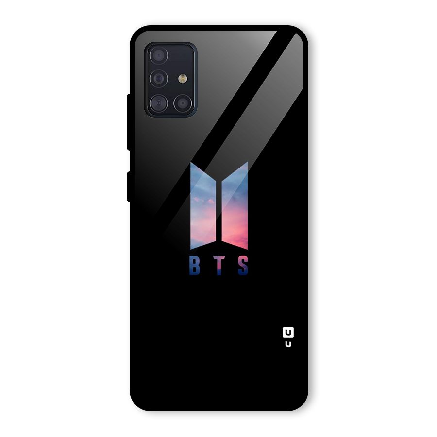 BTS Logo Sky Glass Back Case for Galaxy A51