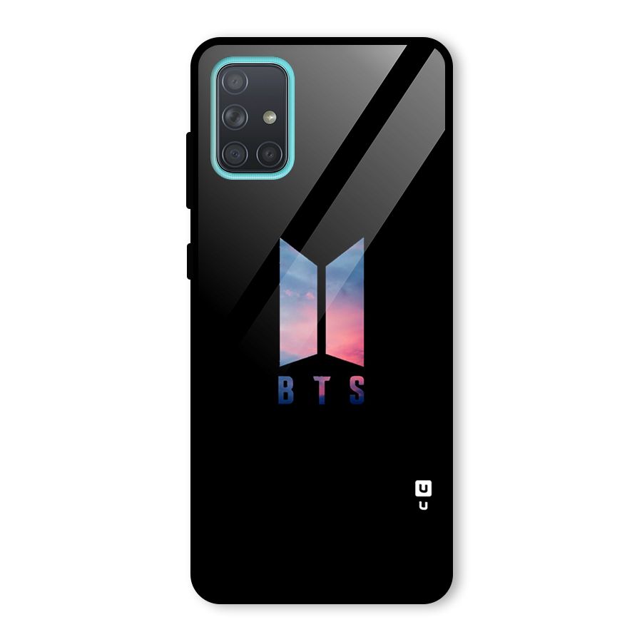 BTS Logo Sky Glass Back Case for Galaxy A71