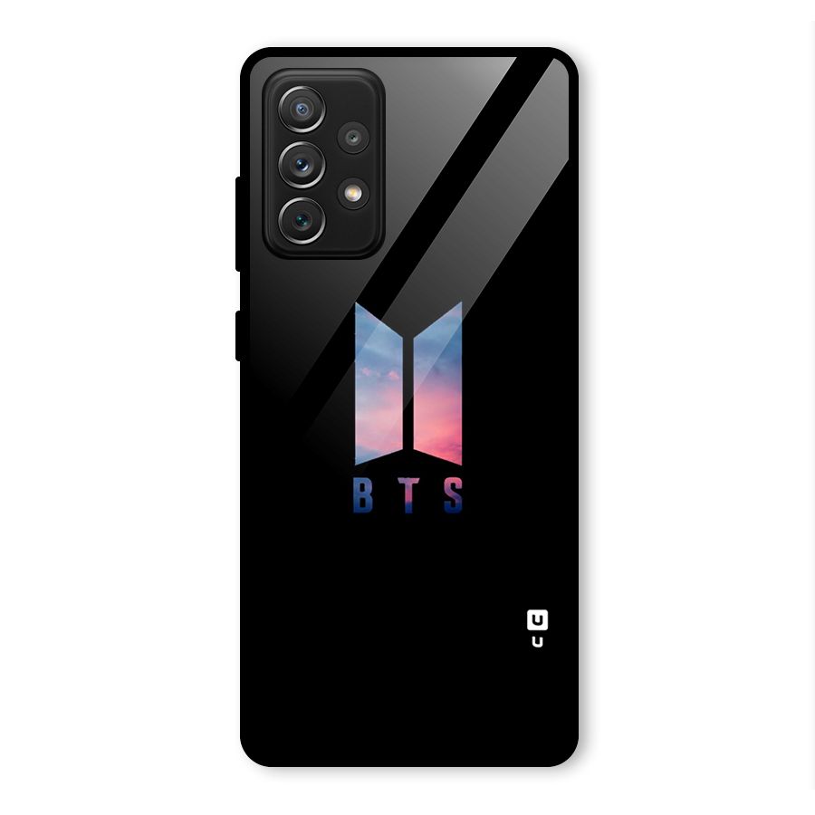 BTS Logo Sky Glass Back Case for Galaxy A72