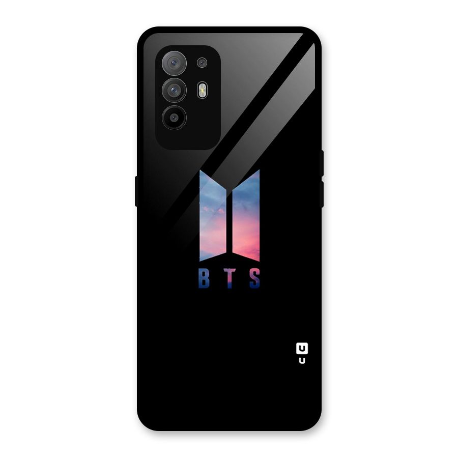BTS Logo Sky Glass Back Case for Oppo F19 Pro Plus 5G