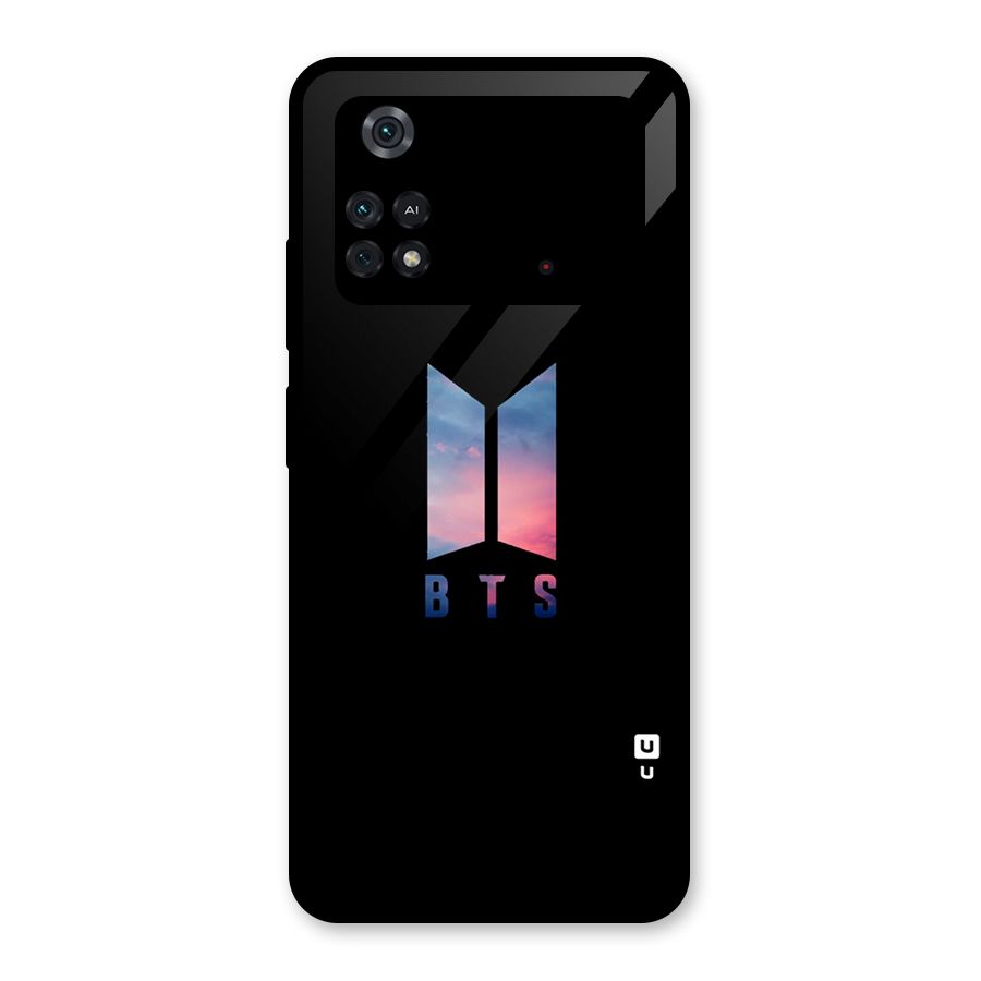 BTS Logo Sky Glass Back Case for Poco M4 Pro 4G