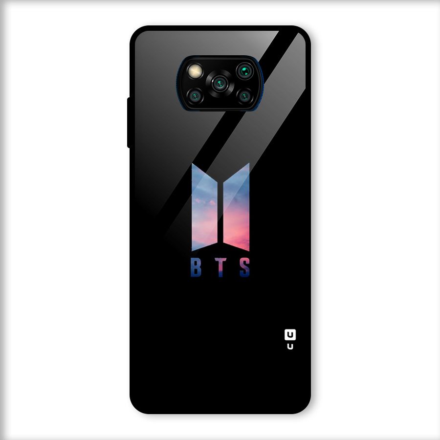 BTS Logo Sky Glass Back Case for Poco X3