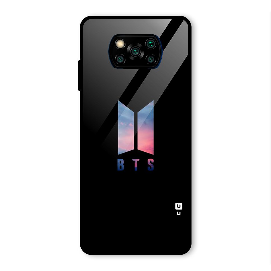 BTS Logo Sky Glass Back Case for Poco X3 Pro