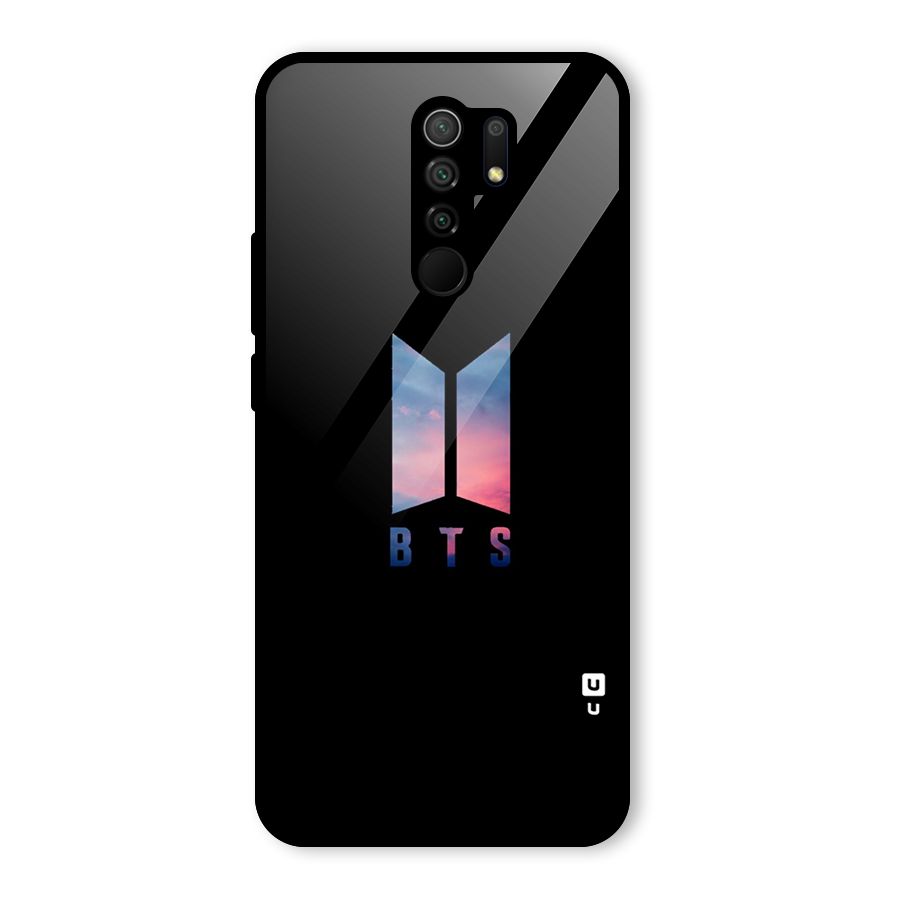 BTS Logo Sky Glass Back Case for Redmi 9 Prime
