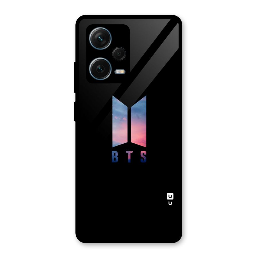 BTS Logo Sky Glass Back Case for Redmi Note 12 Pro Plus 5G