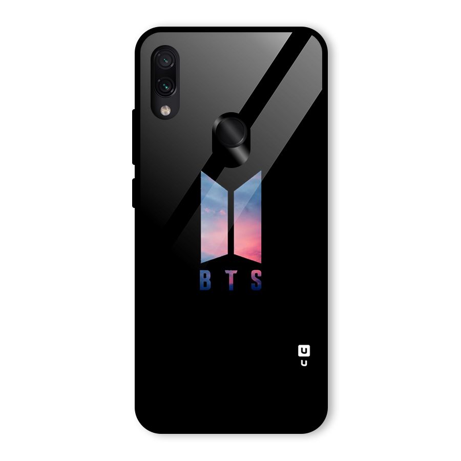 BTS Logo Sky Glass Back Case for Redmi Note 7S