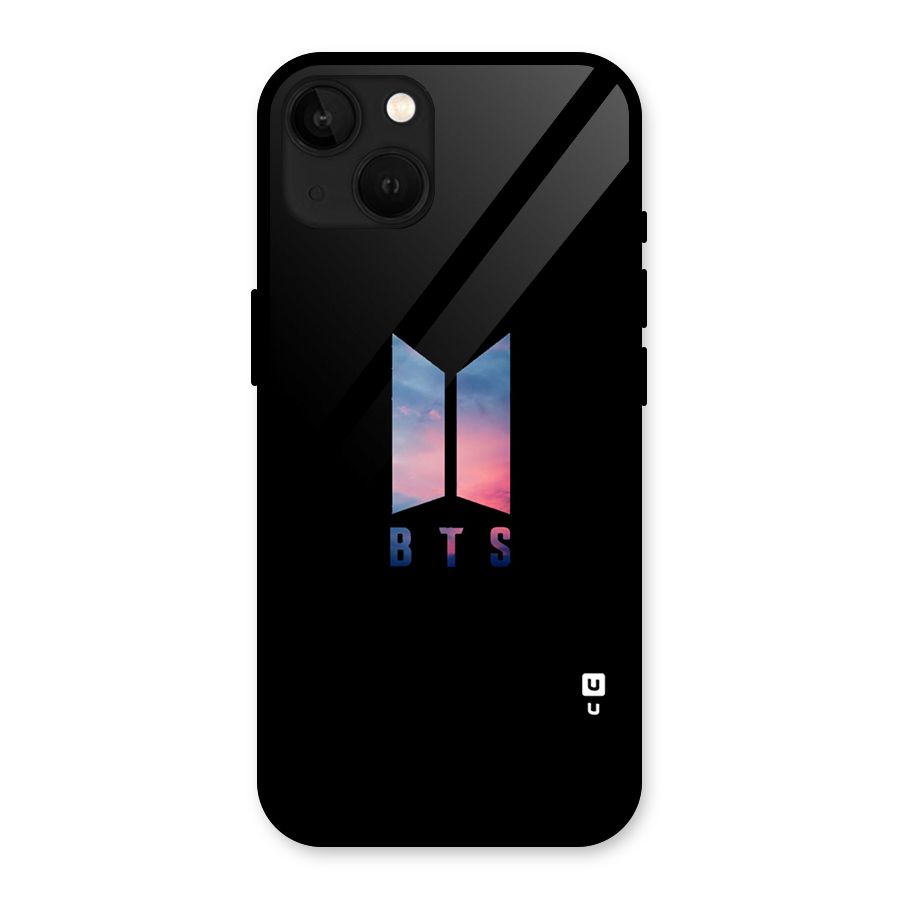 BTS Logo Sky Glass Back Case for iPhone 13