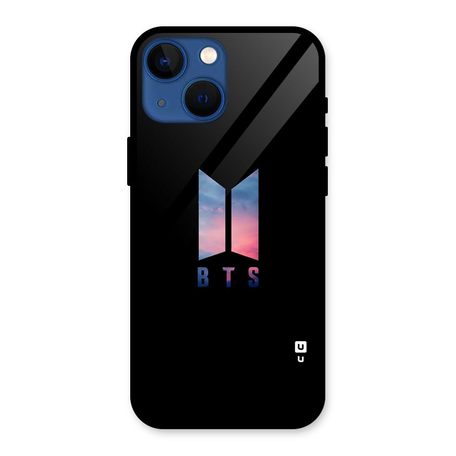 BTS Logo Sky Glass Back Case for iPhone 13 Mini