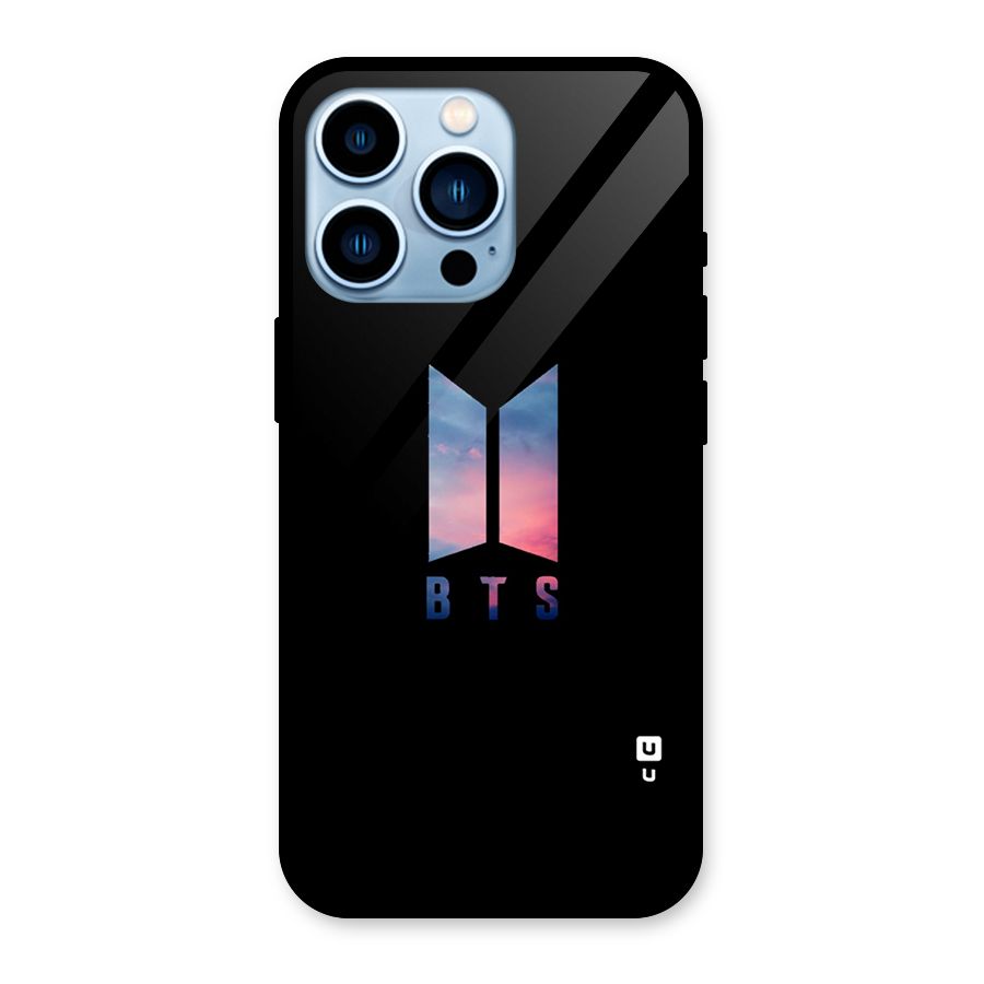 BTS Logo Sky Glass Back Case for iPhone 13 Pro
