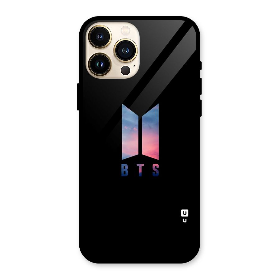 BTS Logo Sky Glass Back Case for iPhone 13 Pro Max