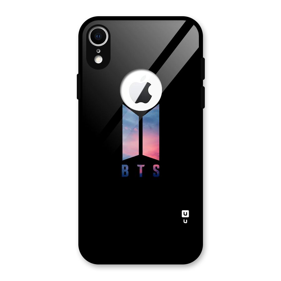 BTS Logo Sky Glass Back Case for iPhone XR Logo Cut