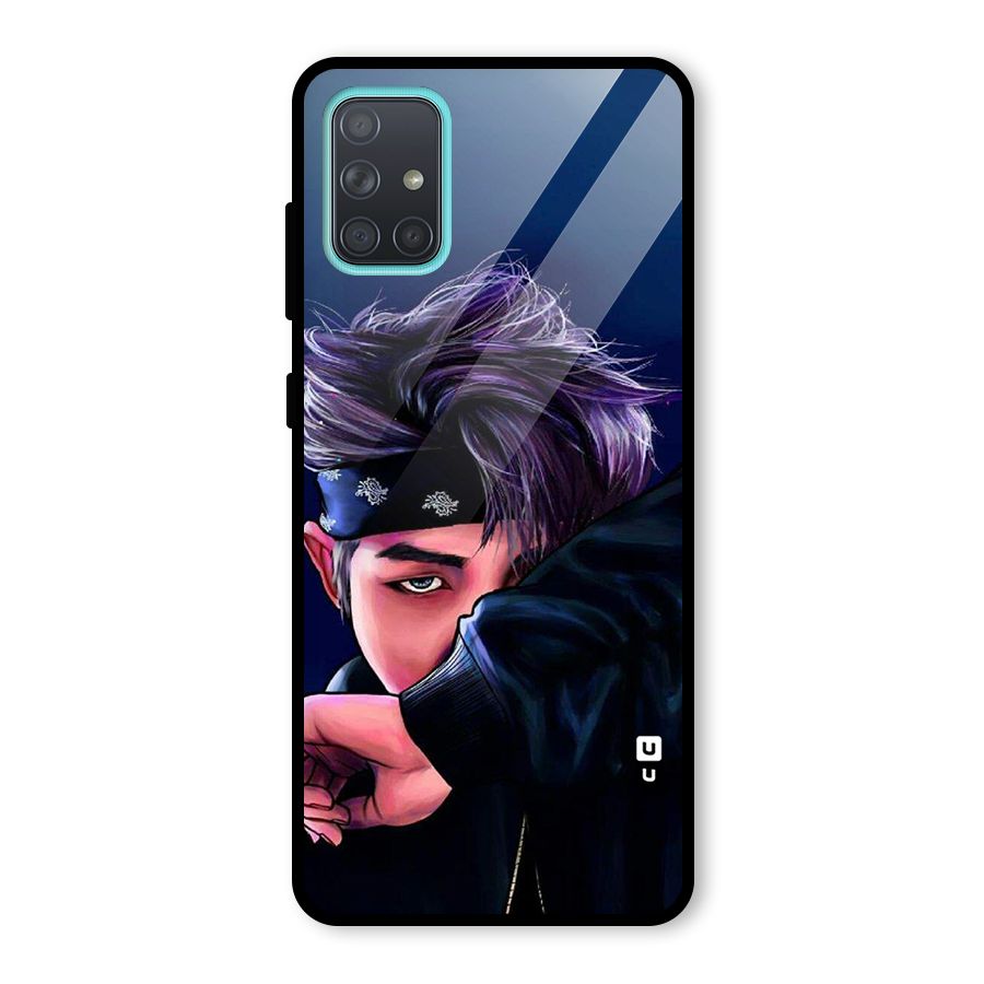 BTS Namjoon Artwork Glass Back Case for Galaxy A71
