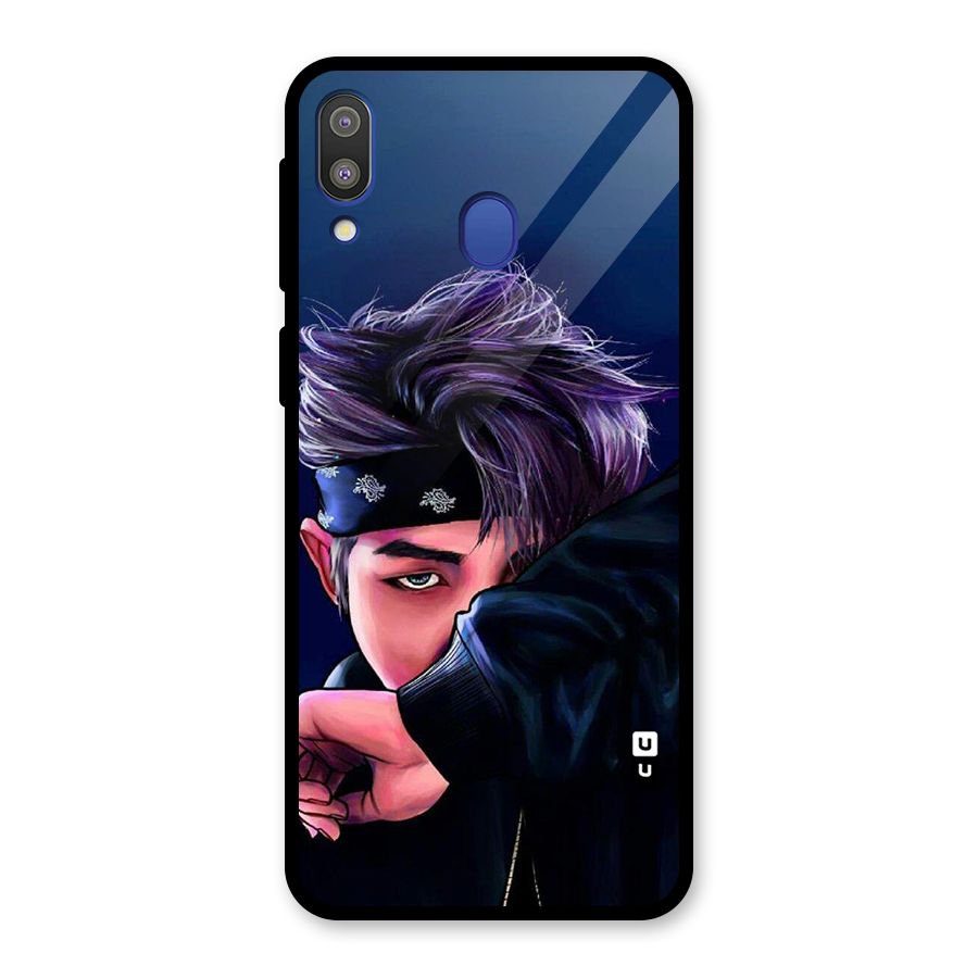 BTS Namjoon Artwork Glass Back Case for Galaxy M20