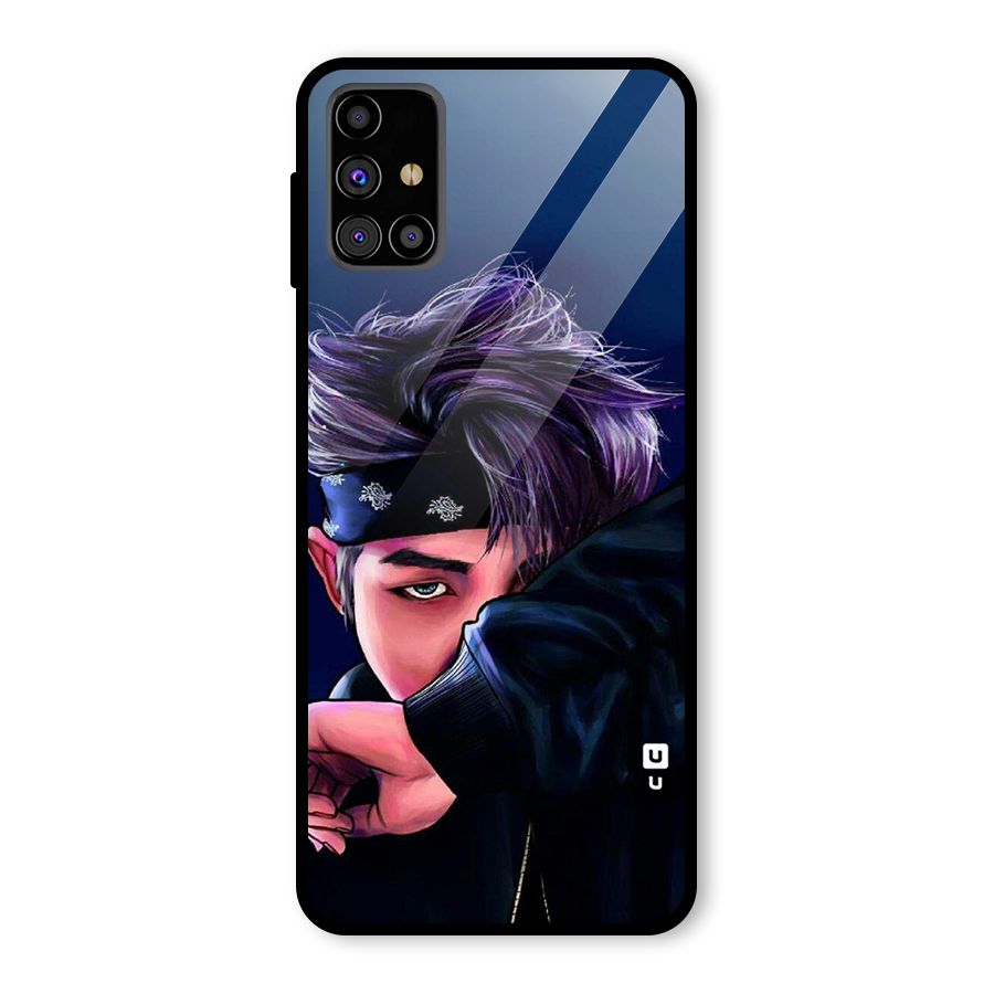 BTS Namjoon Artwork Glass Back Case for Galaxy M31s