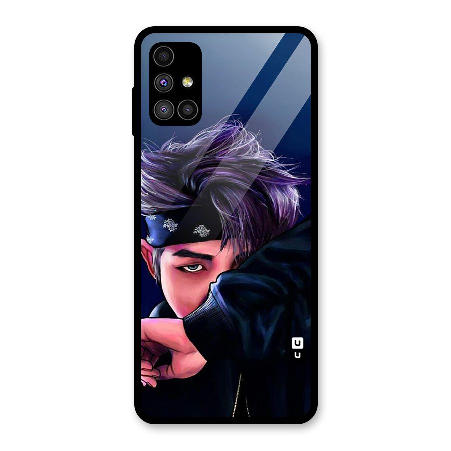 BTS Namjoon Artwork Glass Back Case for Galaxy M51