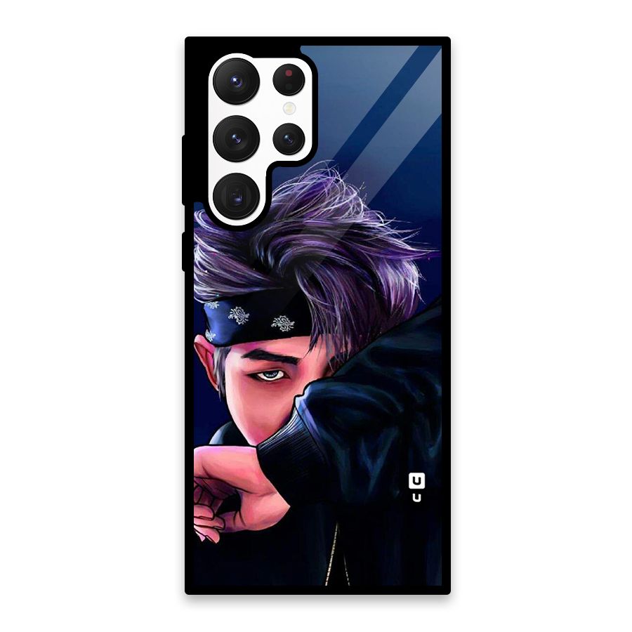 BTS Namjoon Artwork Glass Back Case for Galaxy S22 Ultra 5G