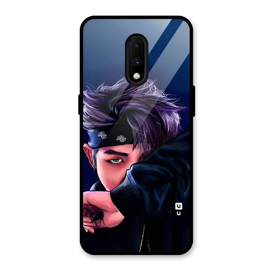 BTS Namjoon Artwork Glass Back Case for OnePlus 7