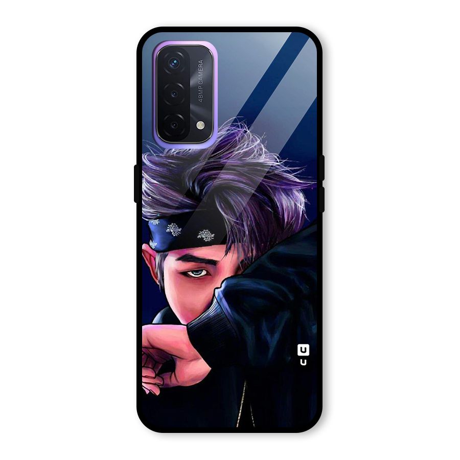 BTS Namjoon Artwork Glass Back Case for Oppo A74 5G