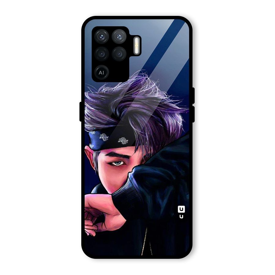 BTS Namjoon Artwork Glass Back Case for Oppo F19 Pro